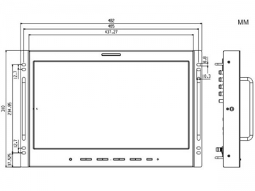 Monitor LCD profissional montado em rack - TL-S1850HD/SD