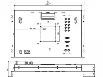 Monitor LCD profissional montado em rack - TL-S1850HD/SD