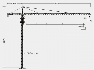 Grua torre/Guindaste de torre tipo cabeça de martelo, QTZ100 (6013)