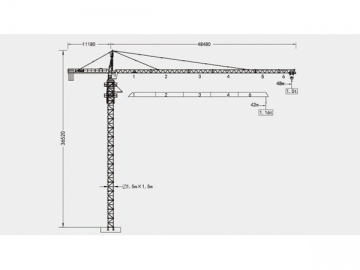 Guindaste de torre/Grua torre tipo cabeça de martelo, QTZ50 (4810)