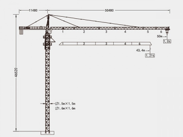 Guindaste de torre/Grua torre tipo cabeça de martelo, QTZ63 (5010)