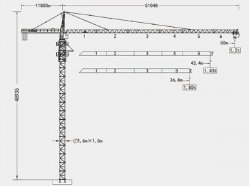 Guindaste de torre/Grua torre tipo cabeça de martelo, QTZ63 (5012)