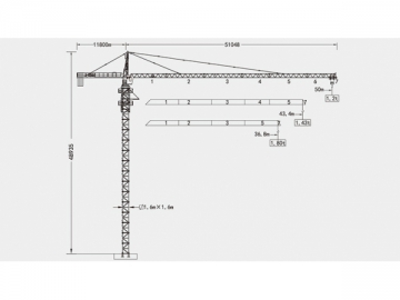 Guindaste de torre/Grua torre tipo cabeça de martelo, QTZ63 (5012)