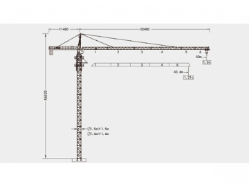 Guindaste de torre/Grua torre tipo cabeça de martelo, QTZ63 (5510)