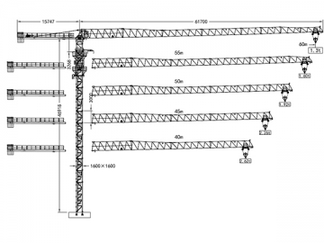 Grua torre/Guindaste de torre flat top, QTZ100 (6013.6)