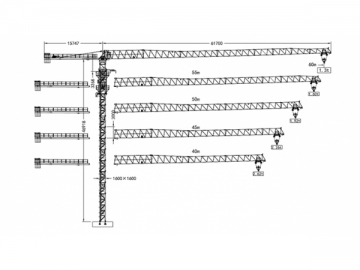 Grua torre/Guindaste de torre flat top, QTZ100 (6013.6)