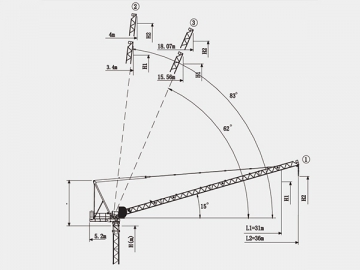 Guindaste de torre/Grua torre de lança móvel, QTZ63 (3615)