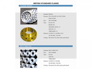 Flange padrão Britânico