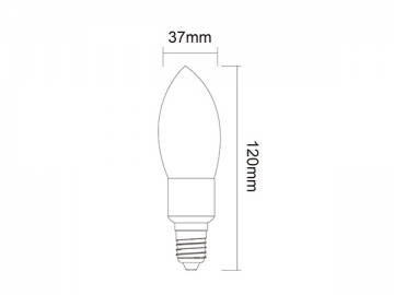 Lâmpada bulbo LED tipo vela regulável