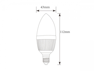 Lâmpada bulbo LED tipo vela regulável