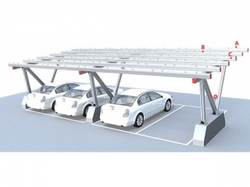 Sistema de montagem de energia solar para garagem solar