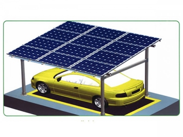 Sistema de montagem de energia solar para garagem solar