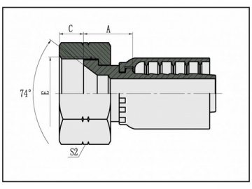 Adaptador cônico 74°JIC