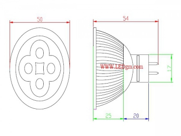 Refletor LED MR16 4W